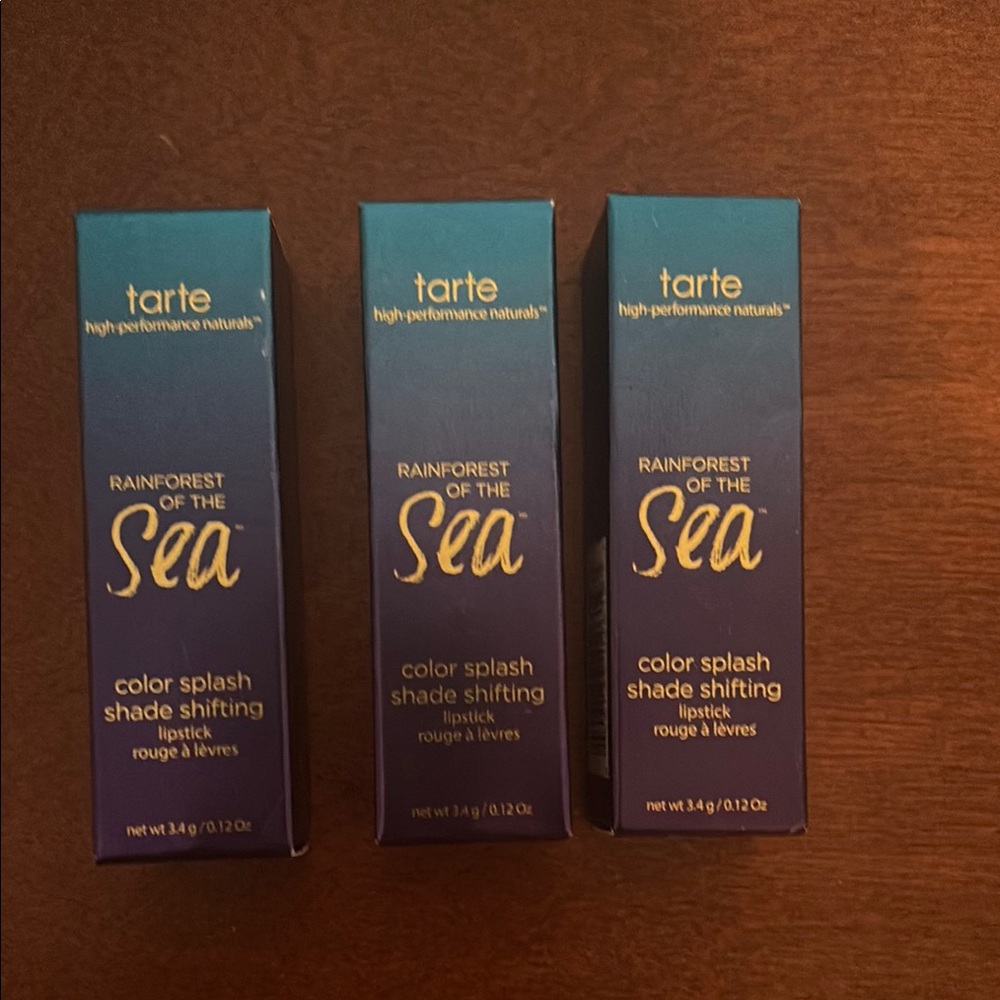 3 Tarte Rainforest of the Sea Lipstick Set - Blue Packaging